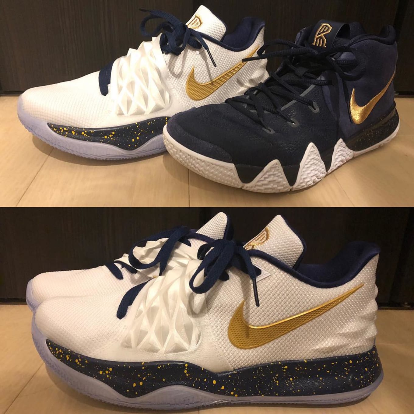 kyrie low id white and gold