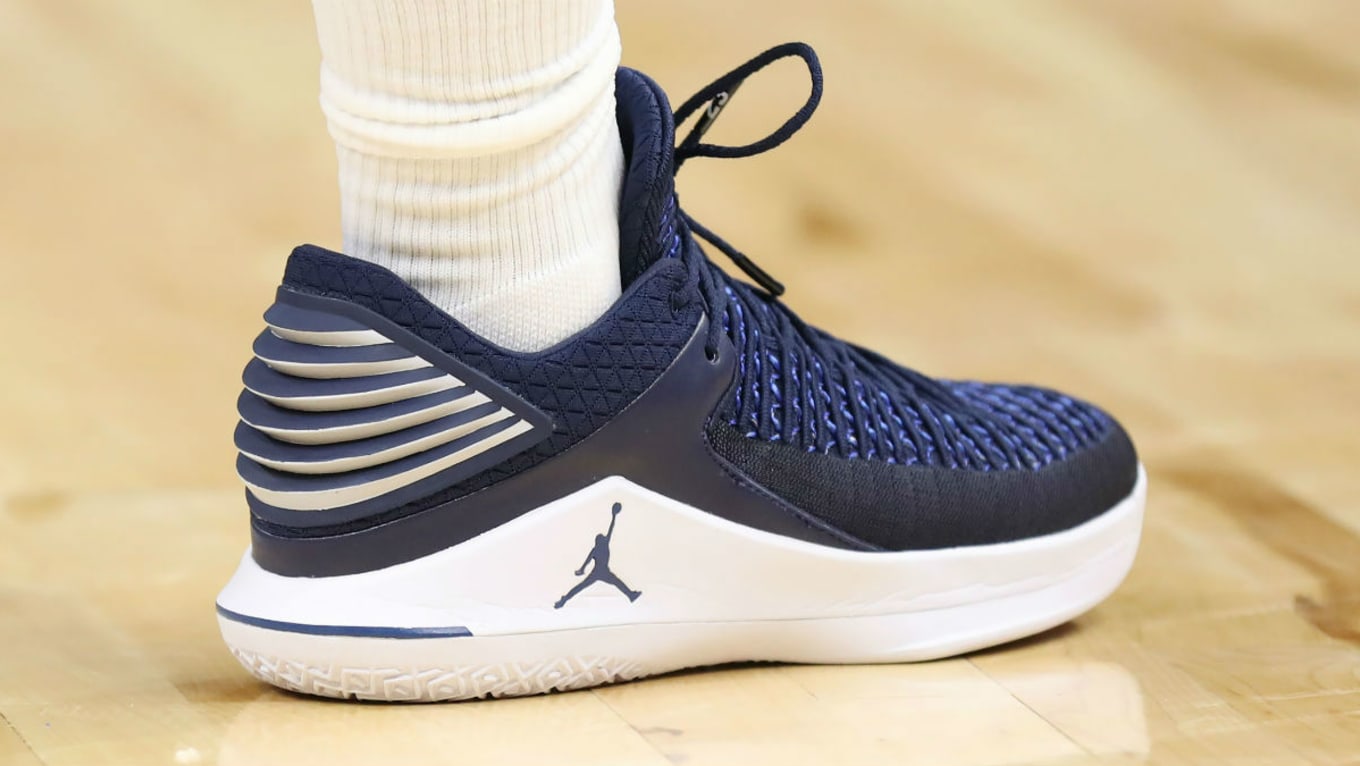 Jimmy Butler Air Jordan 32 Low Navy White Pe On Foot Sole Collector