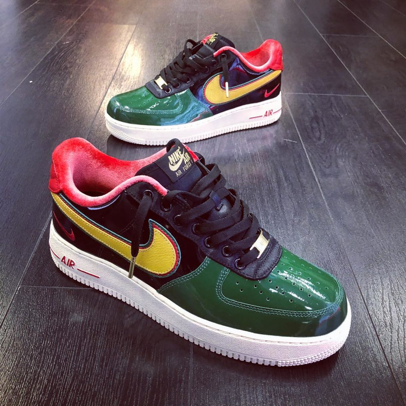 red and green air force ones