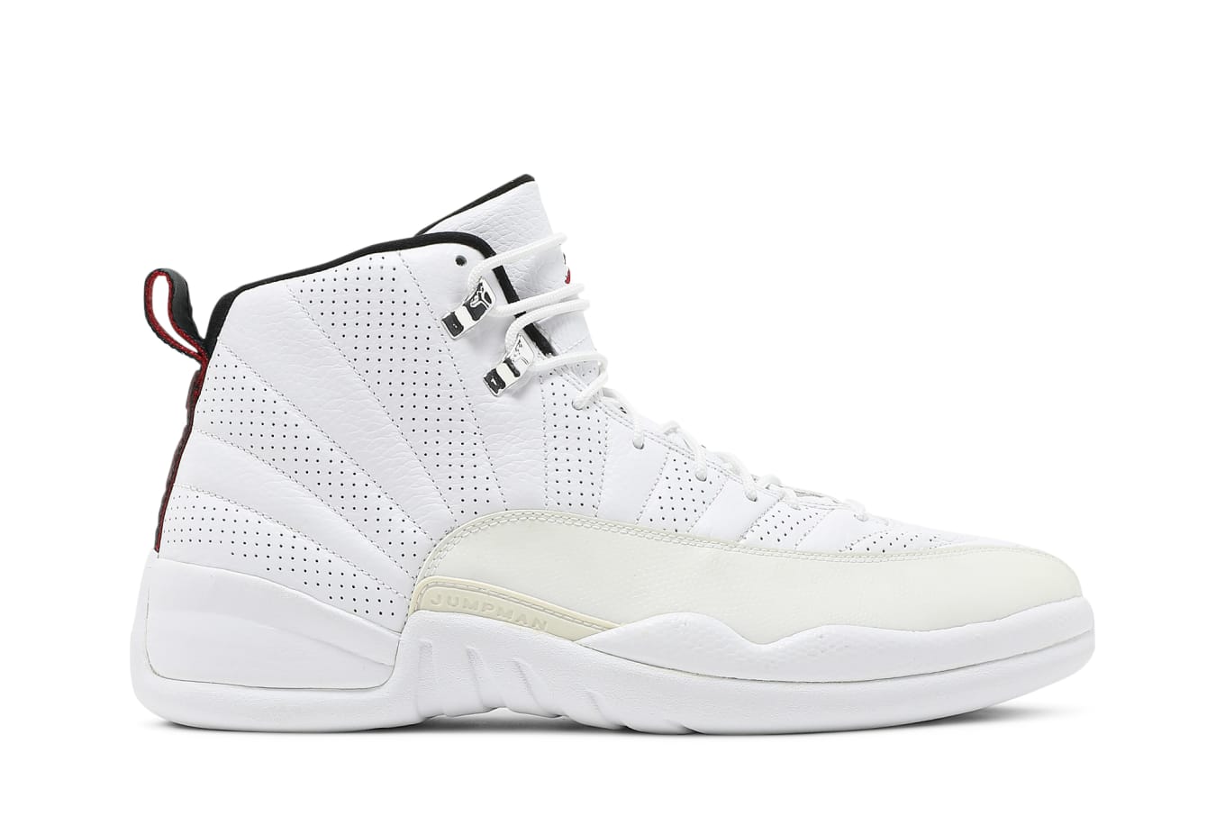 All white jordan 12s best sale
