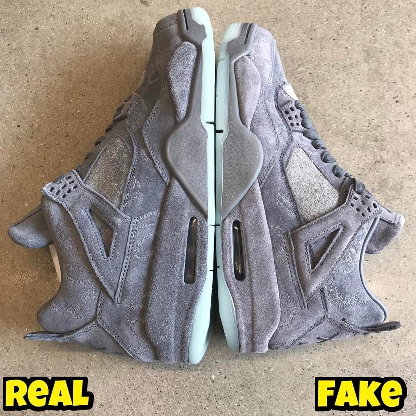 jordan 4 kaws black real vs fake