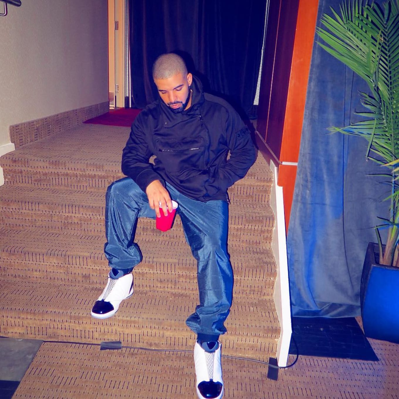 drake purple jordans