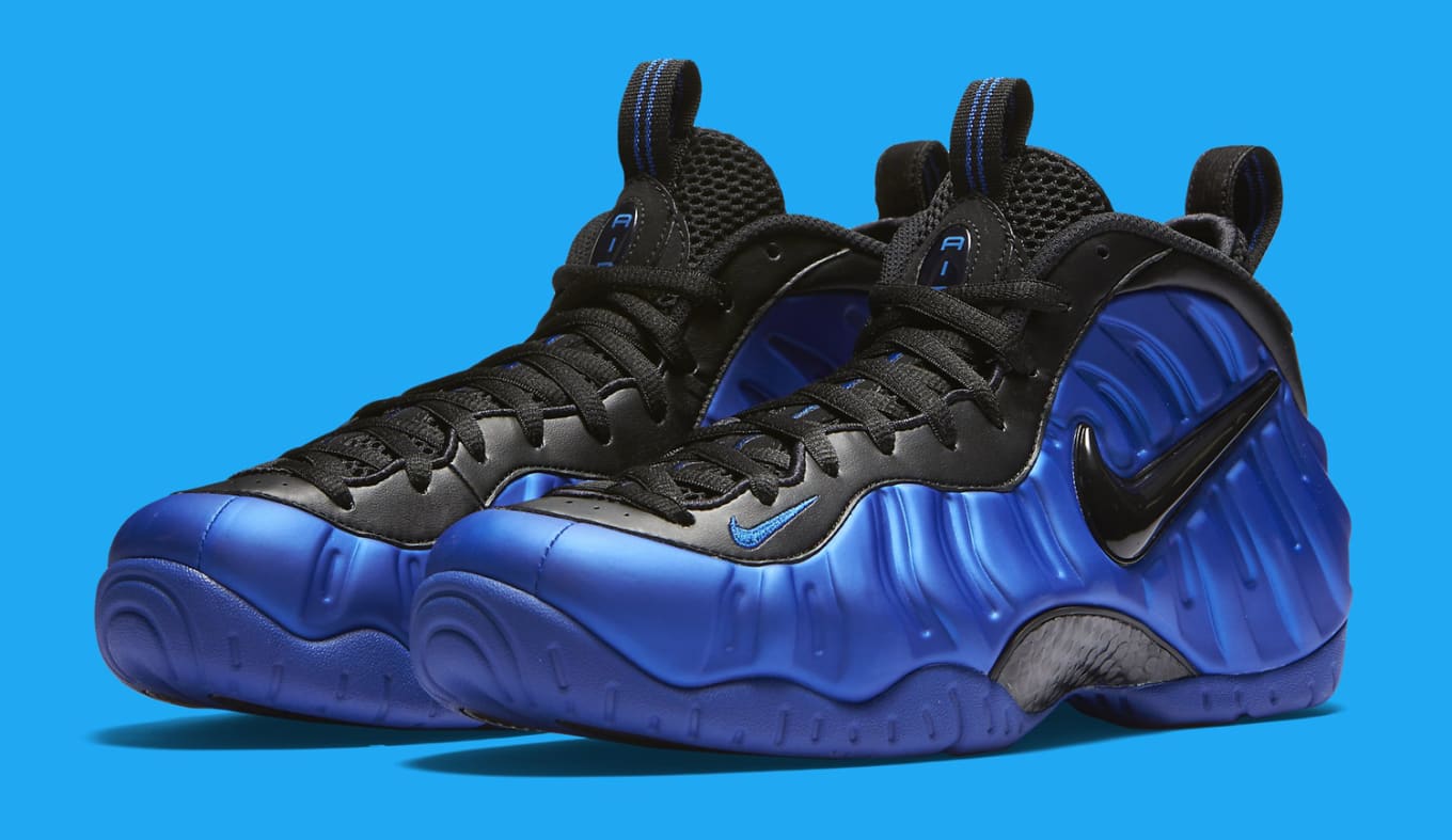 nike foamposite blue and black