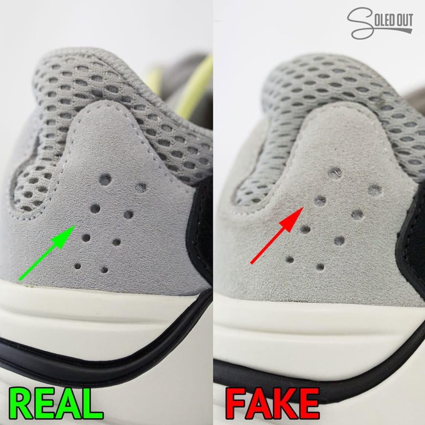 yeezy wave runner real vs fake