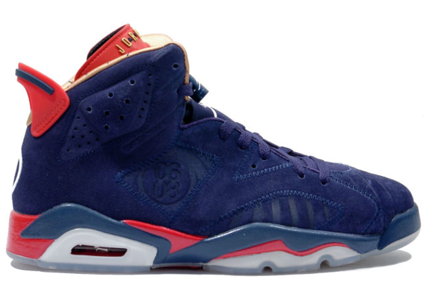 navy blue and red jordans