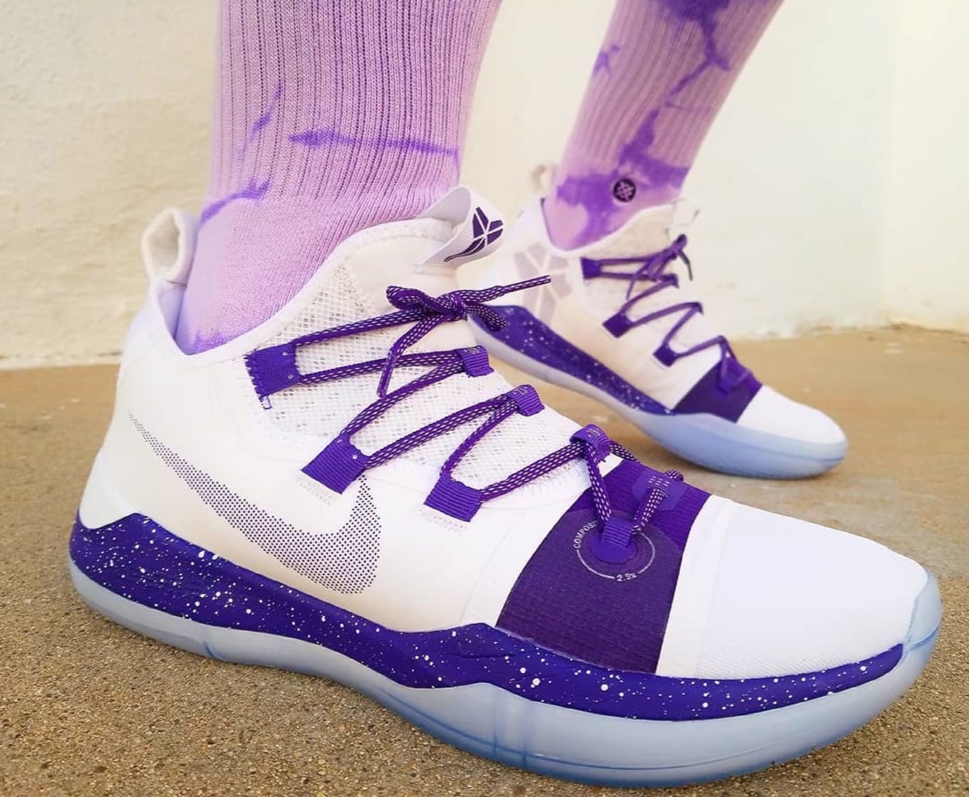 kobe shoes purple and white