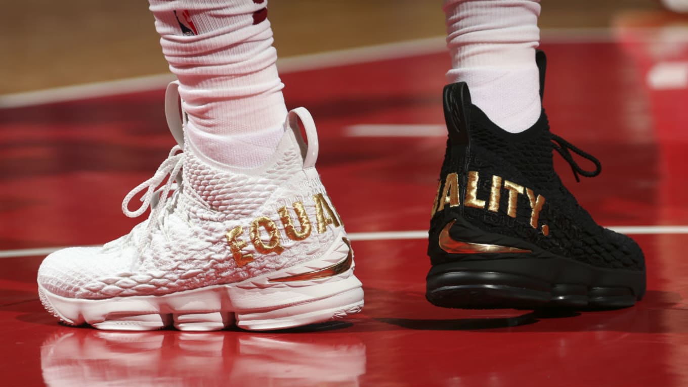 lebron 15 white and gold equality