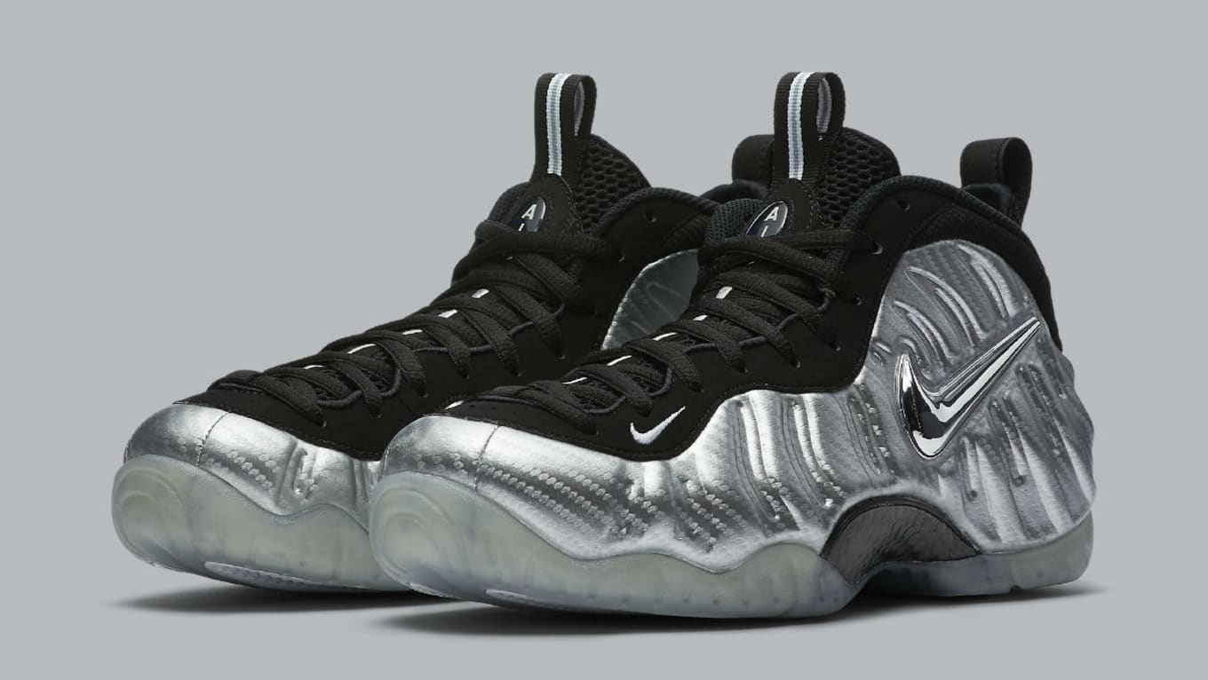 Silver Nike Foamposite Pro Carbon Fiber 