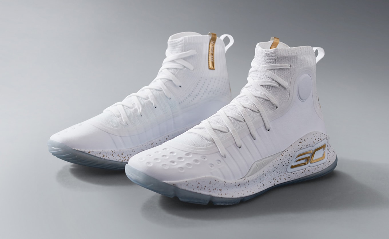 curry shoes white and gold