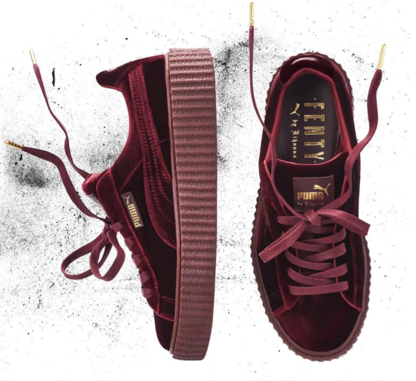 rihanna x puma creeper red velvet