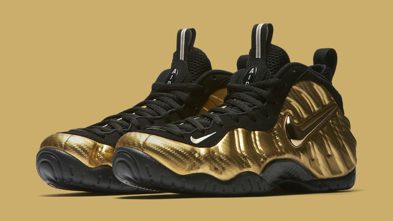 nike air foamposite black and gold