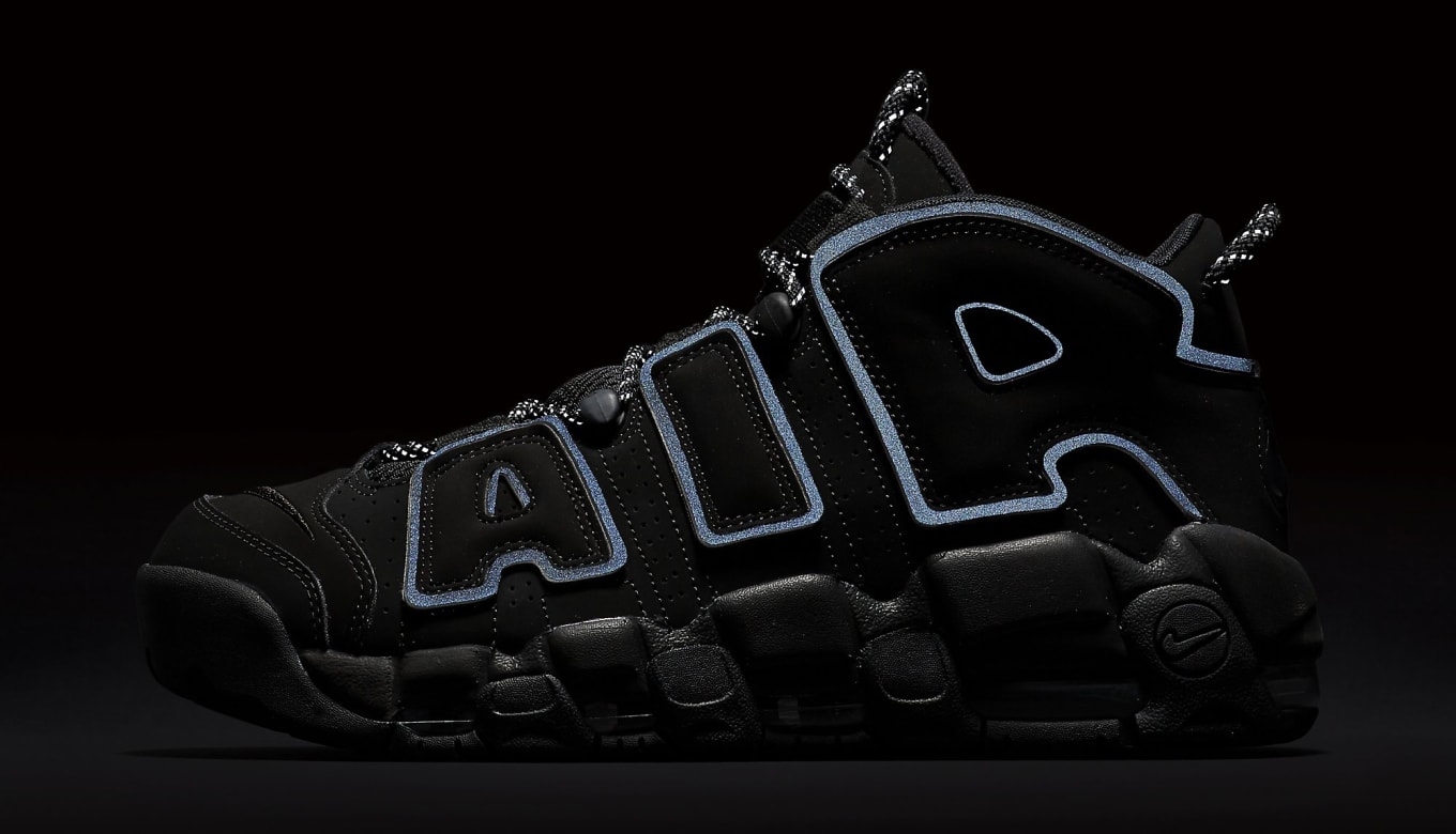 nike air uptempo black reflective