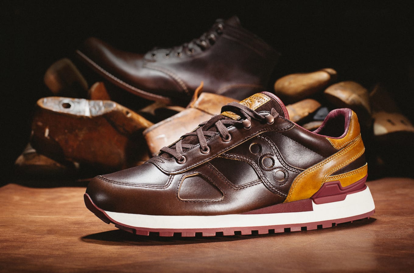 saucony leather sneakers