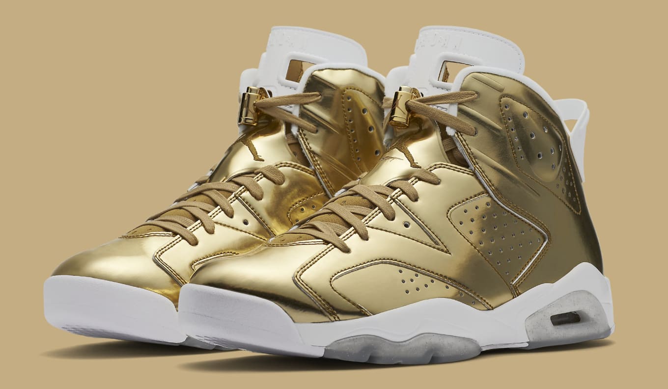 white and gold jordan 6