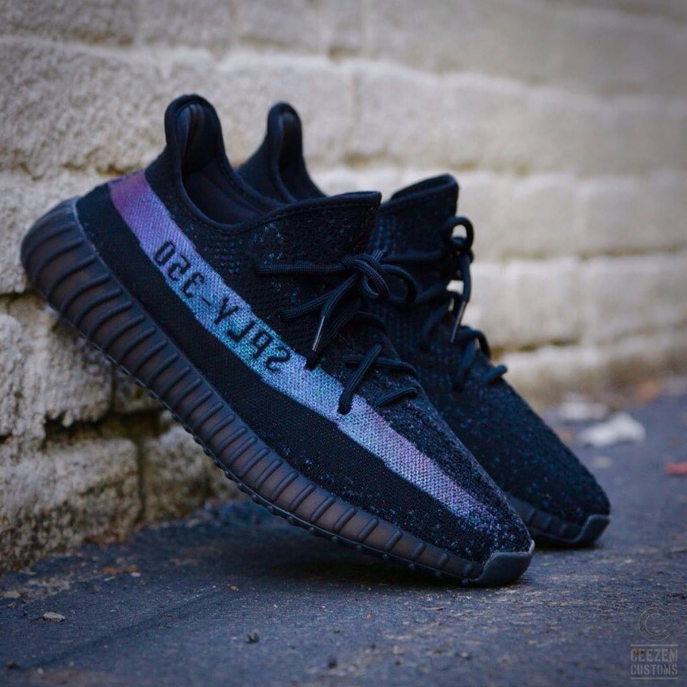 black and blue yeezys