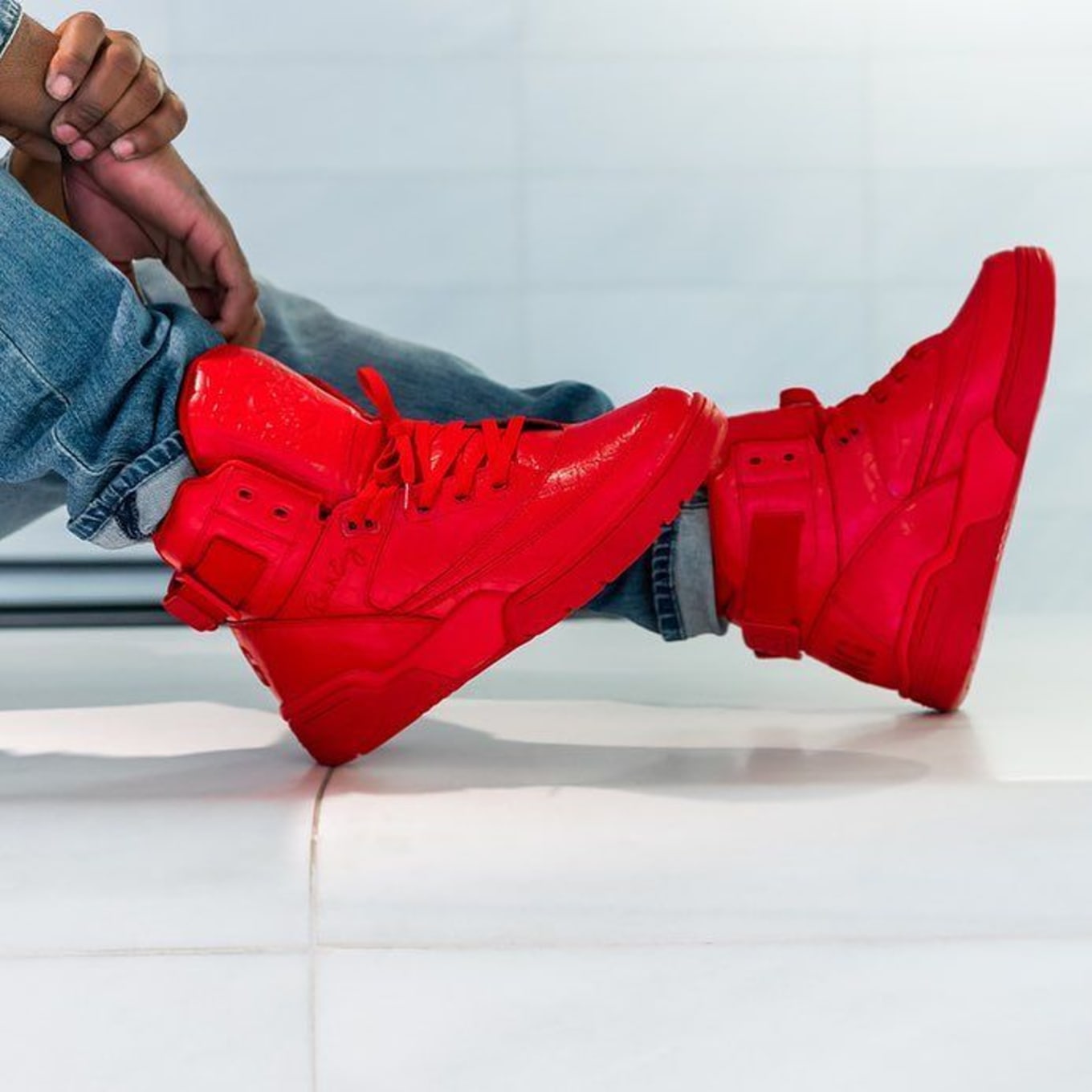 red patrick ewing shoes