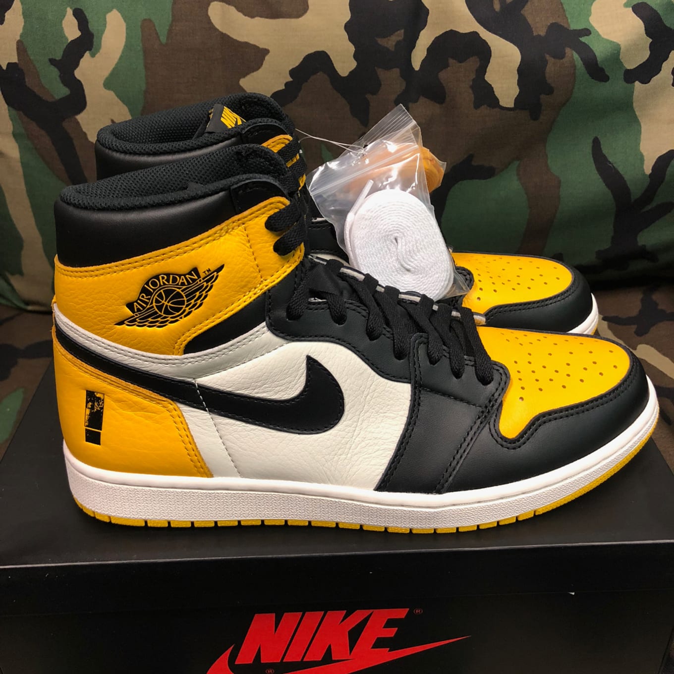 jordan 1 yellow ochre on feet