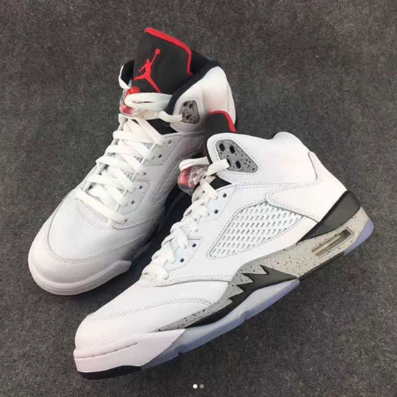 jordan 5 white cement on feet