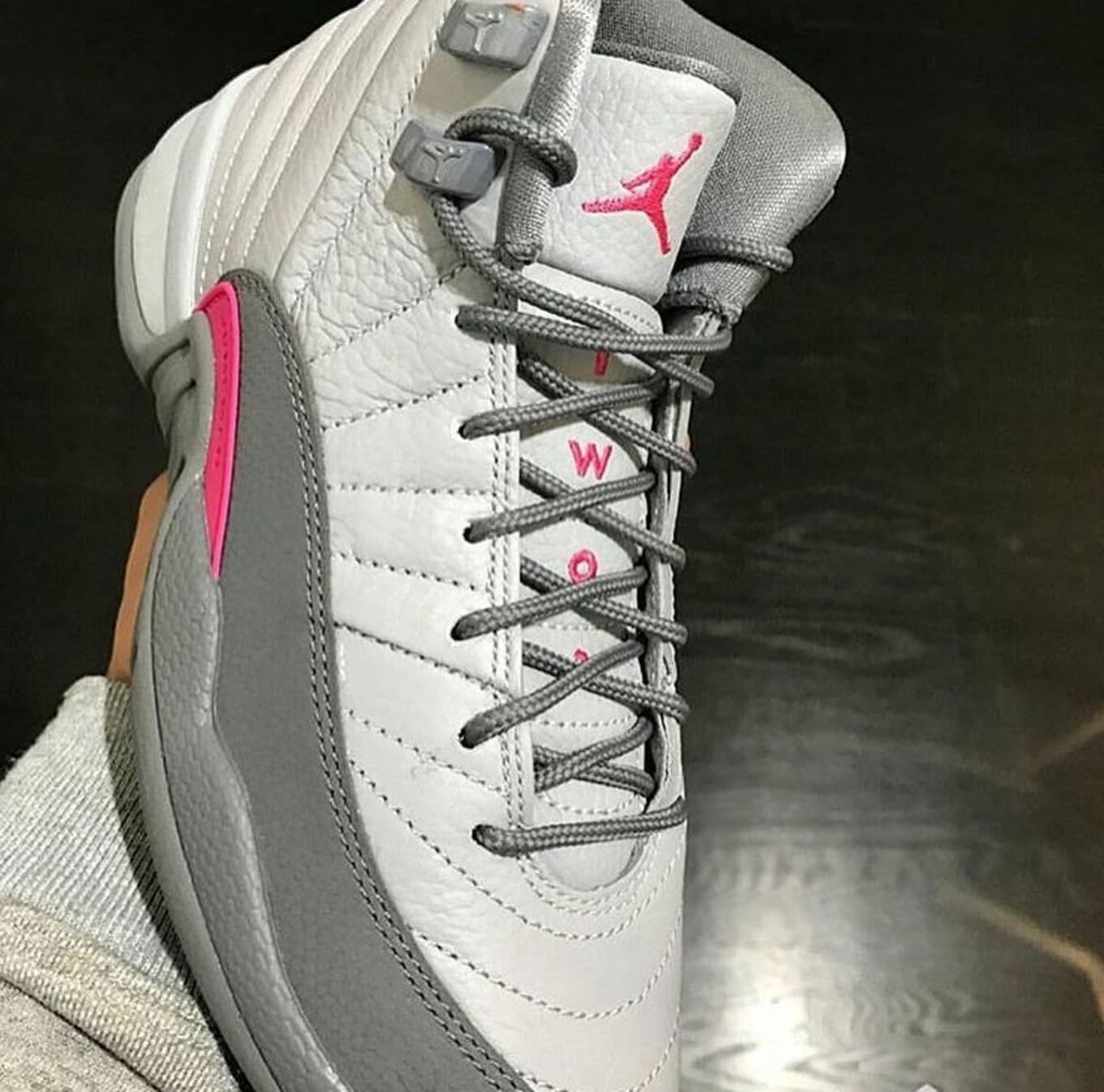 jordan 12 grey and pink