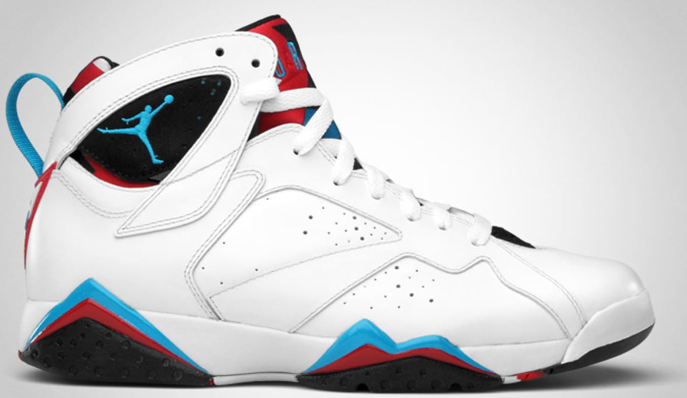red white and blue jordans 7