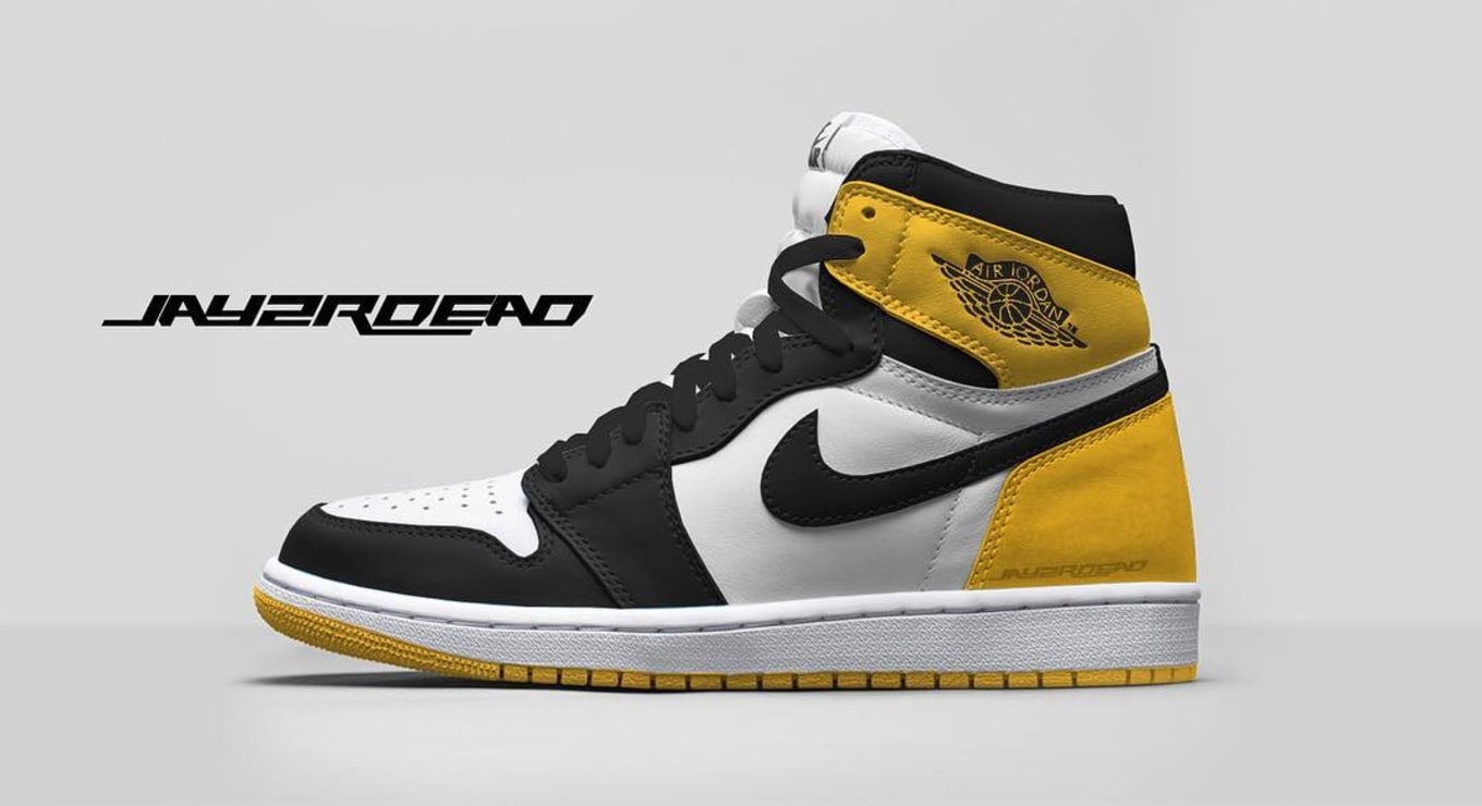 black and yellow air force jordans