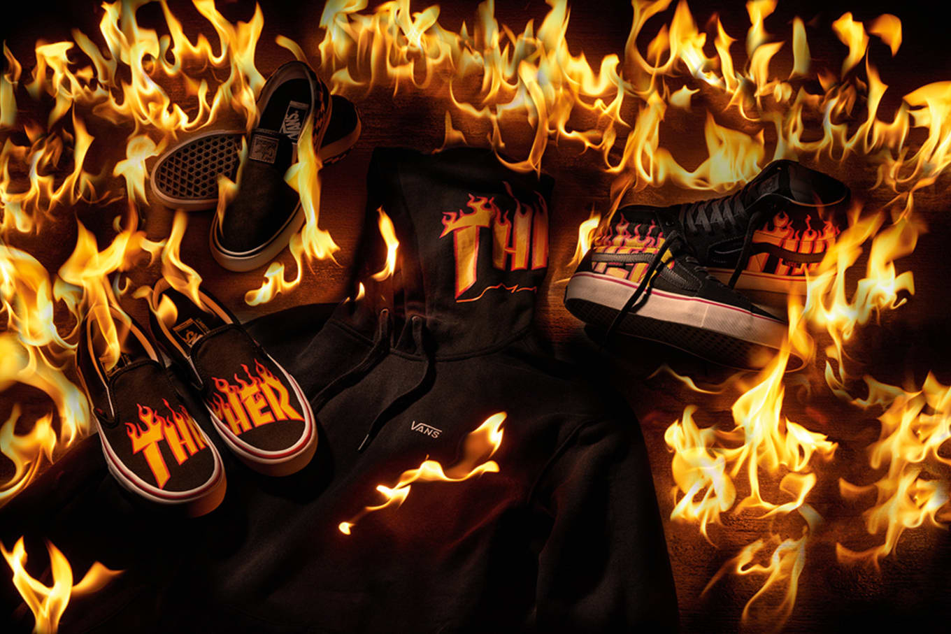 thrasher flame vans