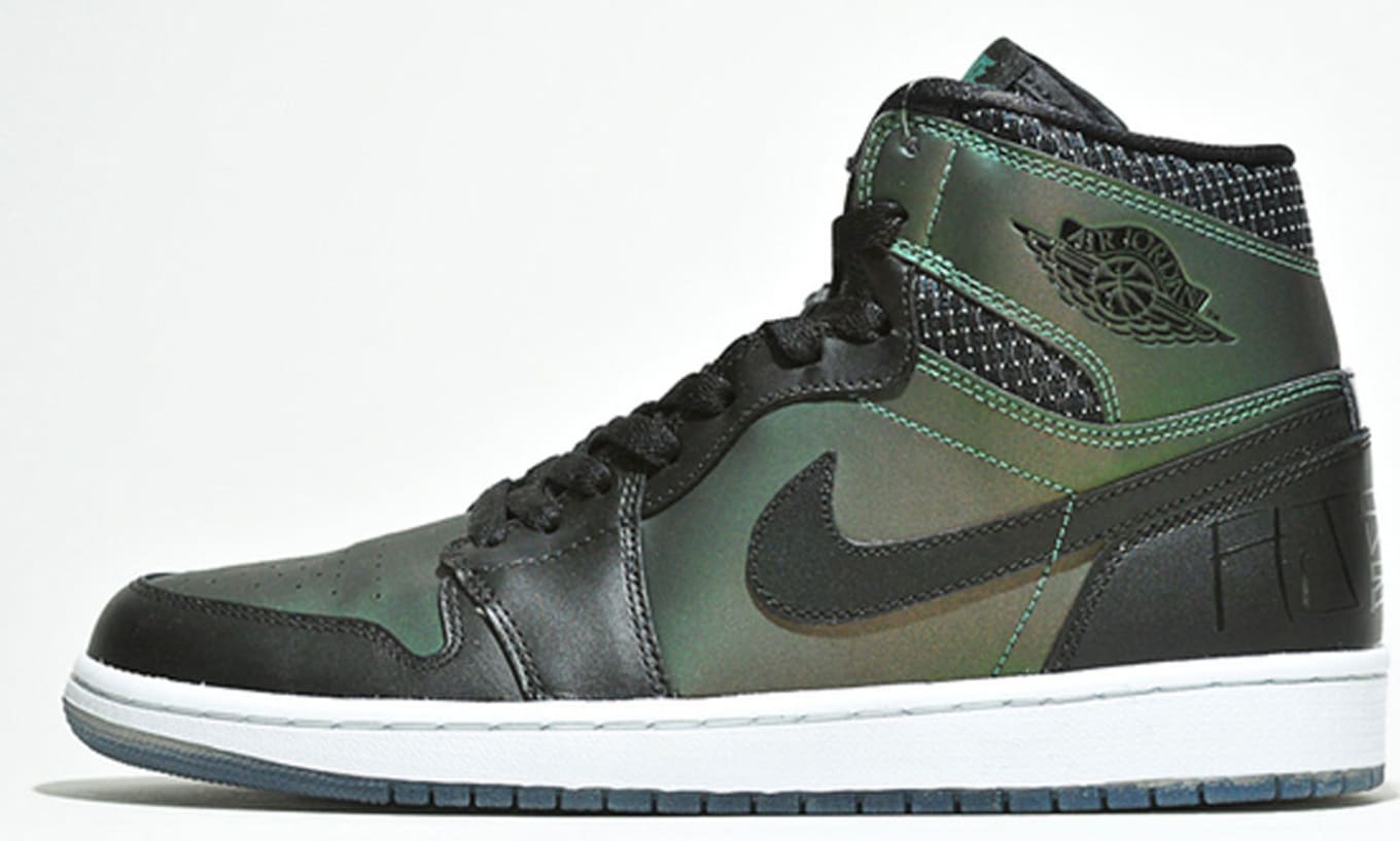 black and dark green jordans