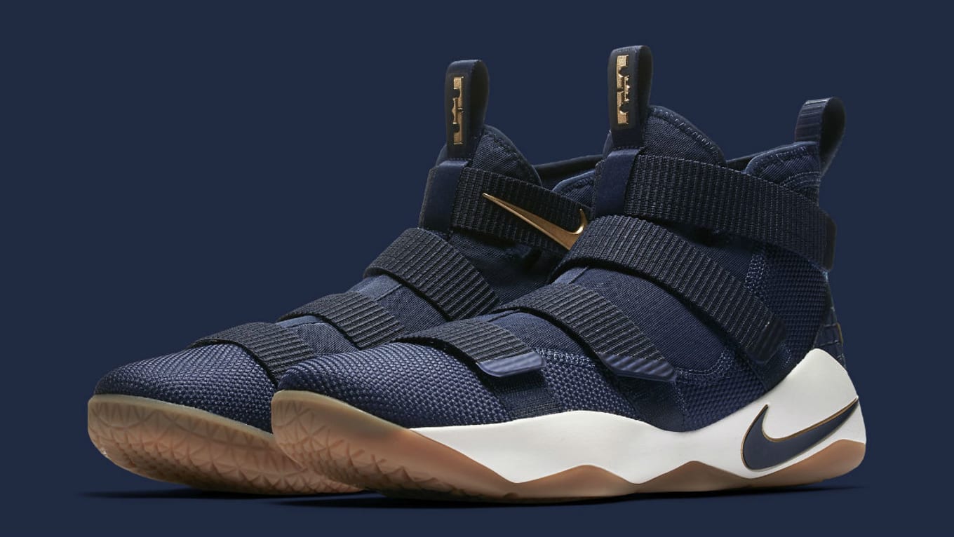 lebron soldier 11 blue and gold cheap 