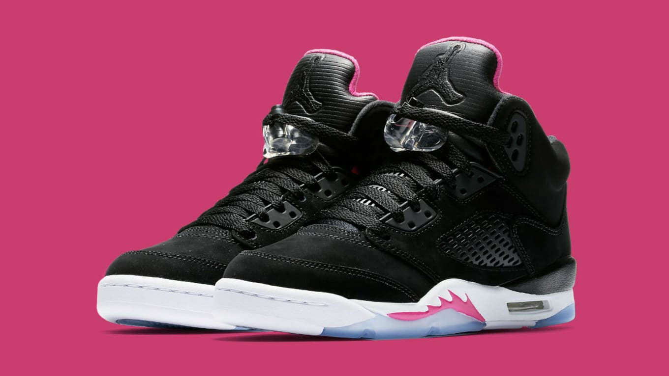 jordan retro 5 pink and black