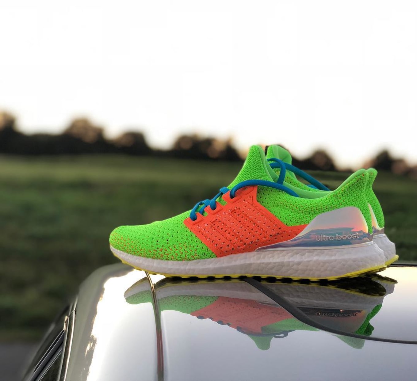 orange and green ultra boost