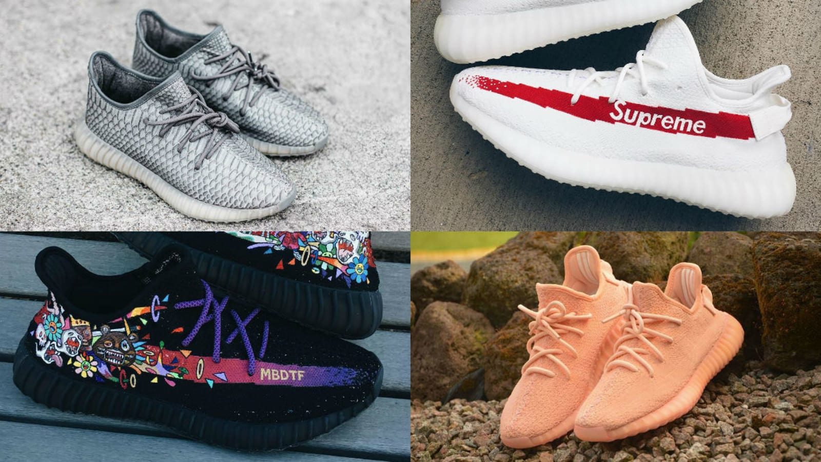 Adidas Yeezy 350 Boost V2 Customs Blackout By Davidz Custom The