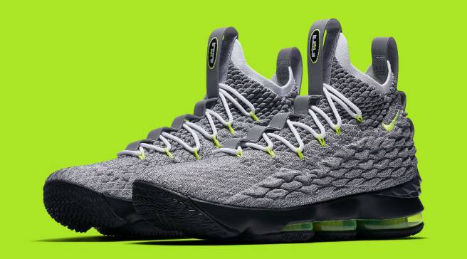 lebron 15 grey and green