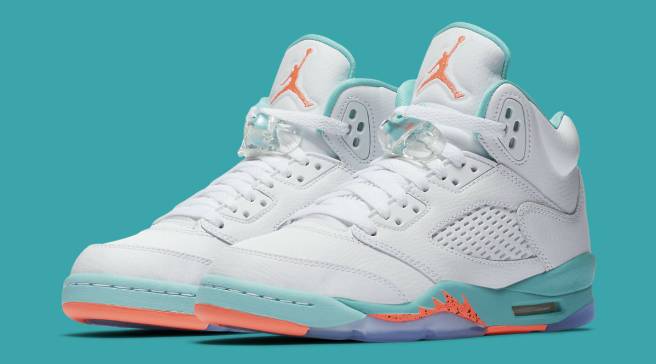 white teal and orange jordans