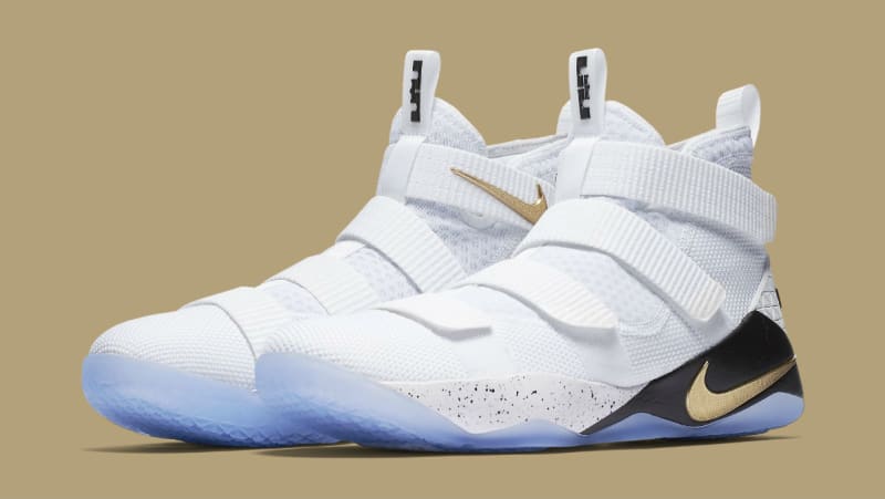 black white and gold lebrons