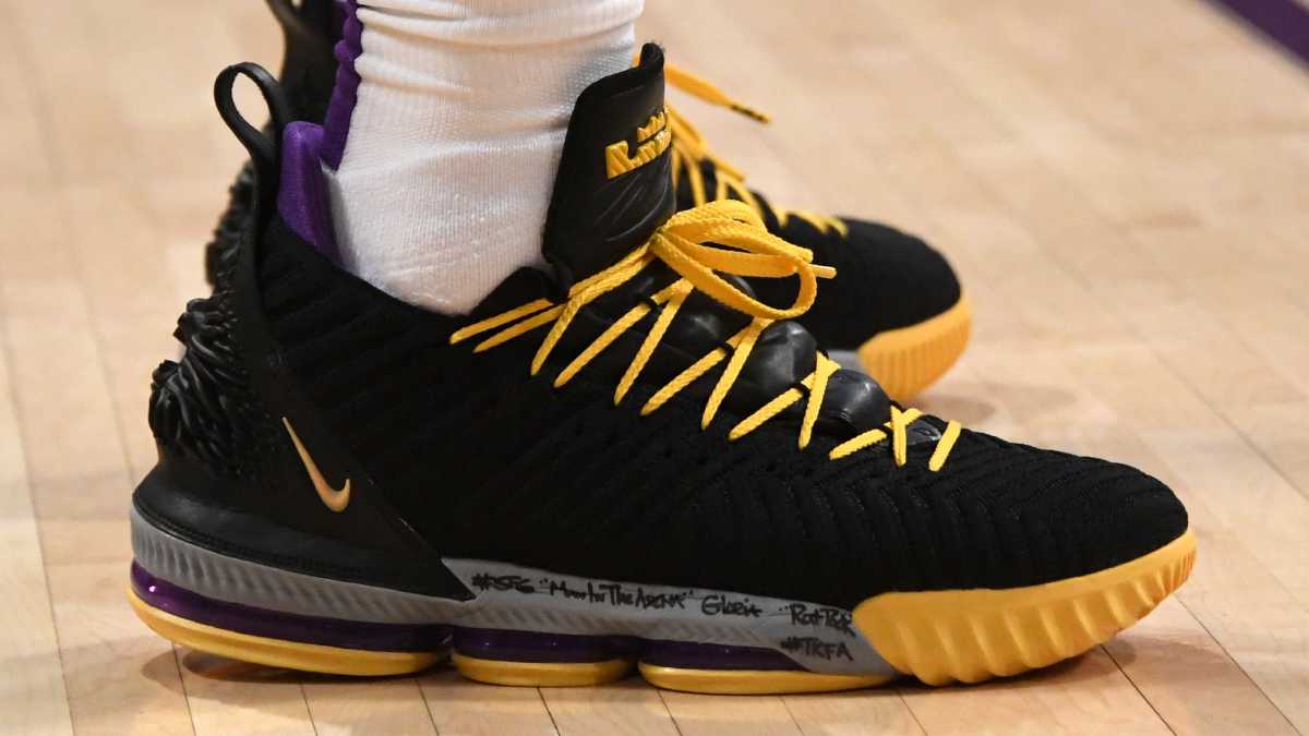 lebron james new shoes in lakers