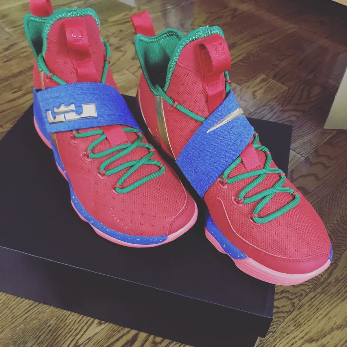 red and green lebrons