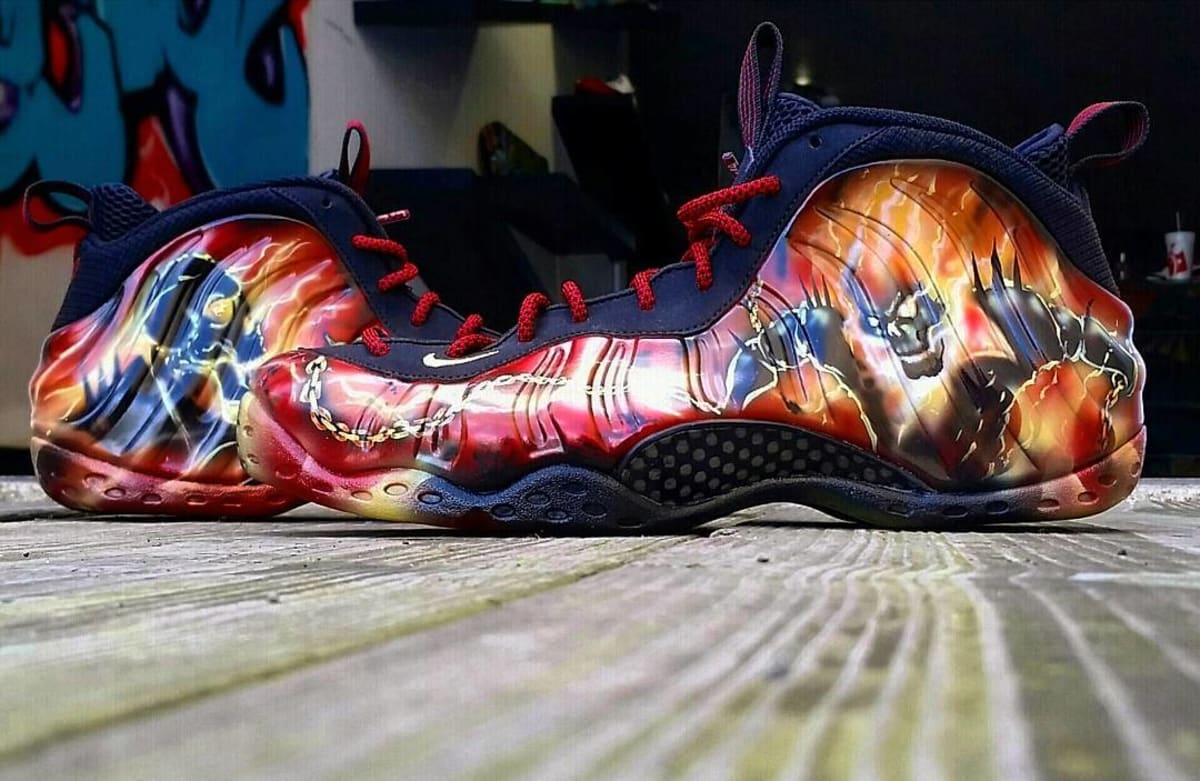 Custom Foamposite Ghost Rider Dez Customz Custom