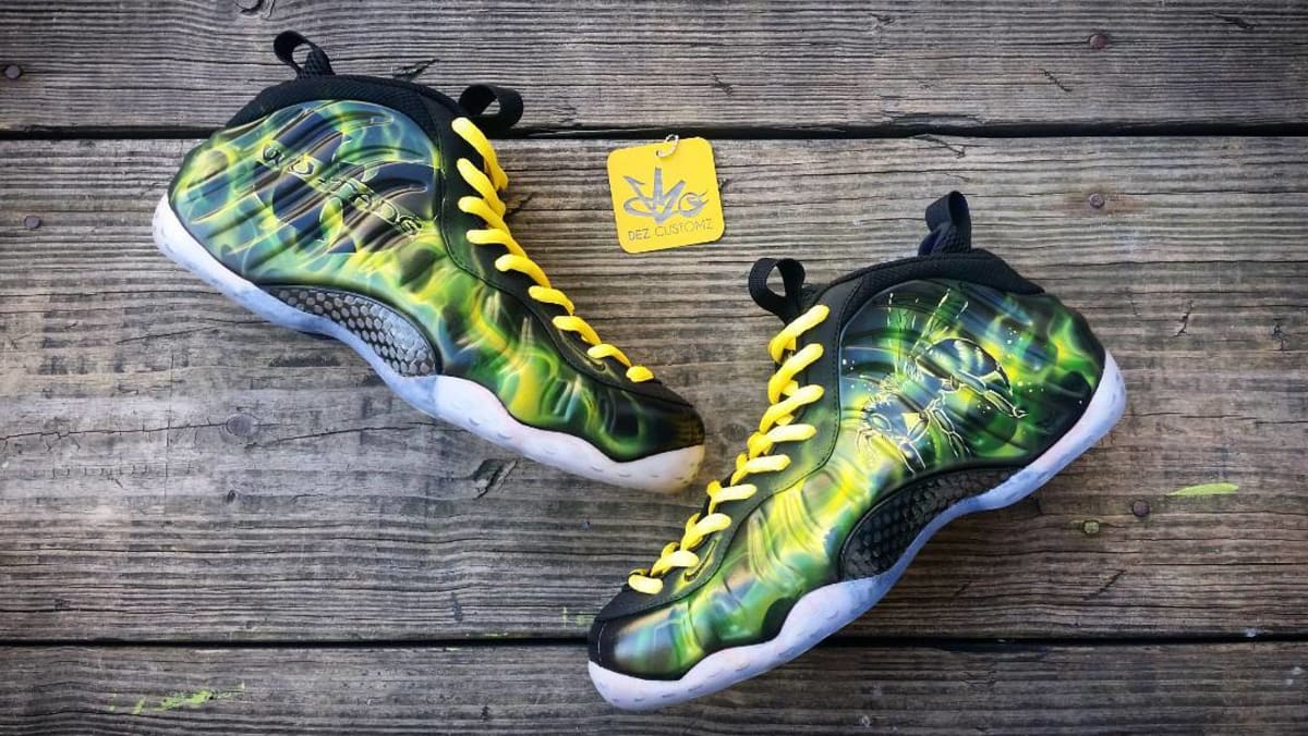 wu tang foamposite on feet