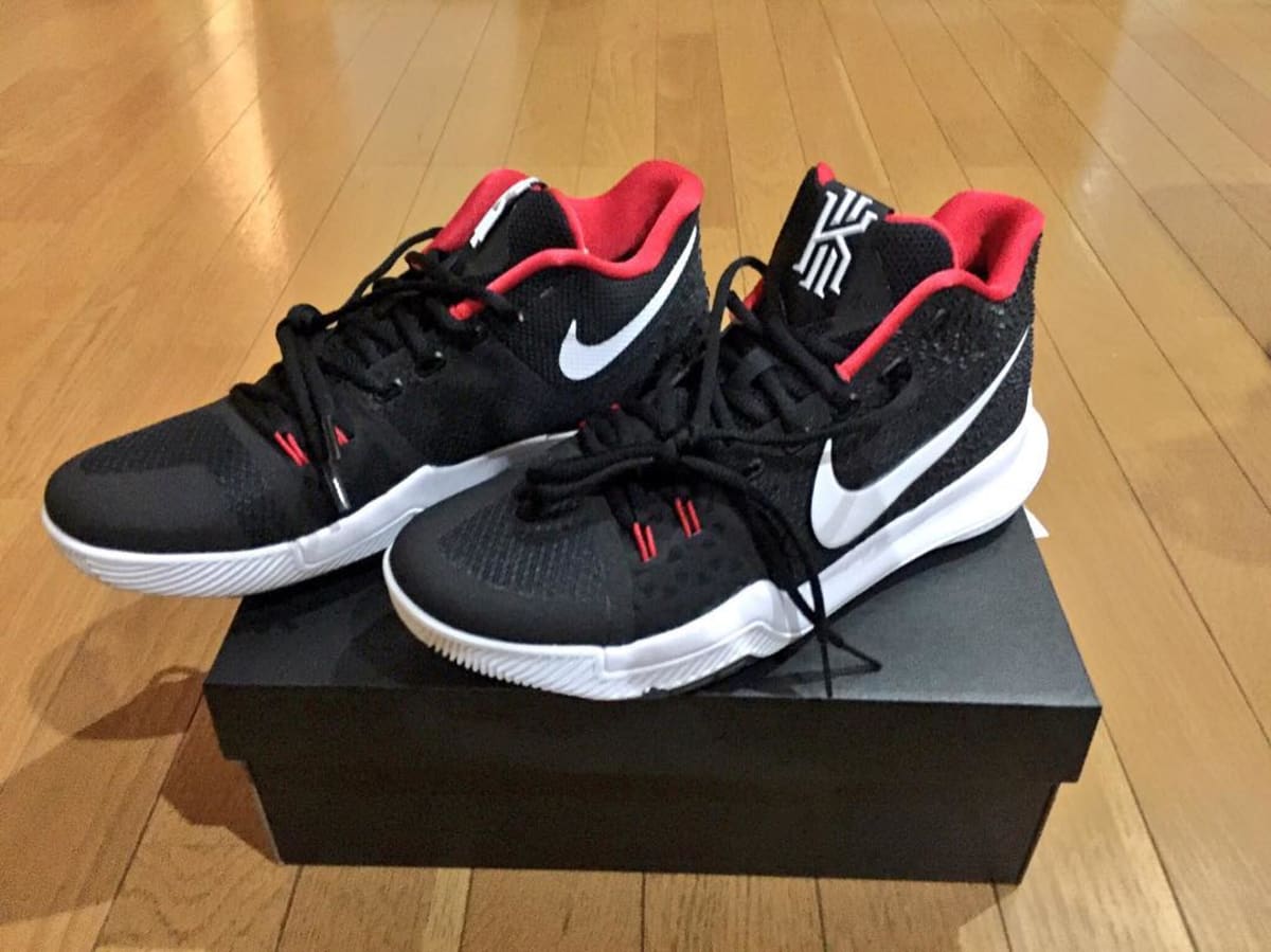 kyrie shoes red and black