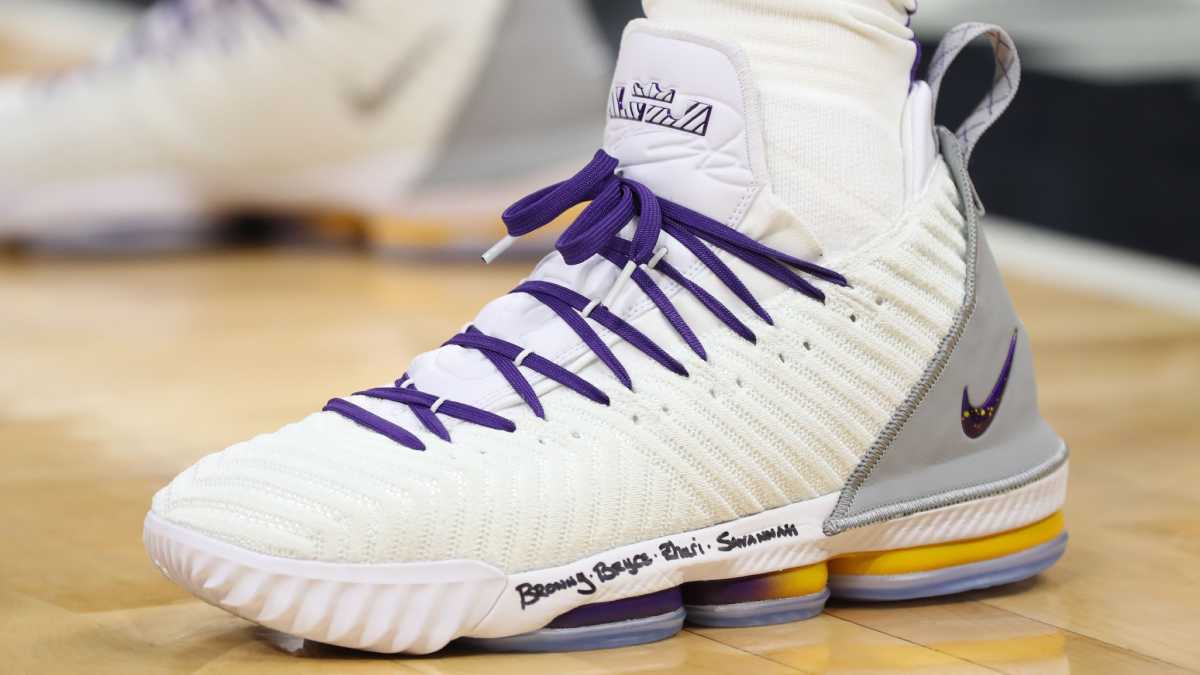 lebron james new shoes in lakers