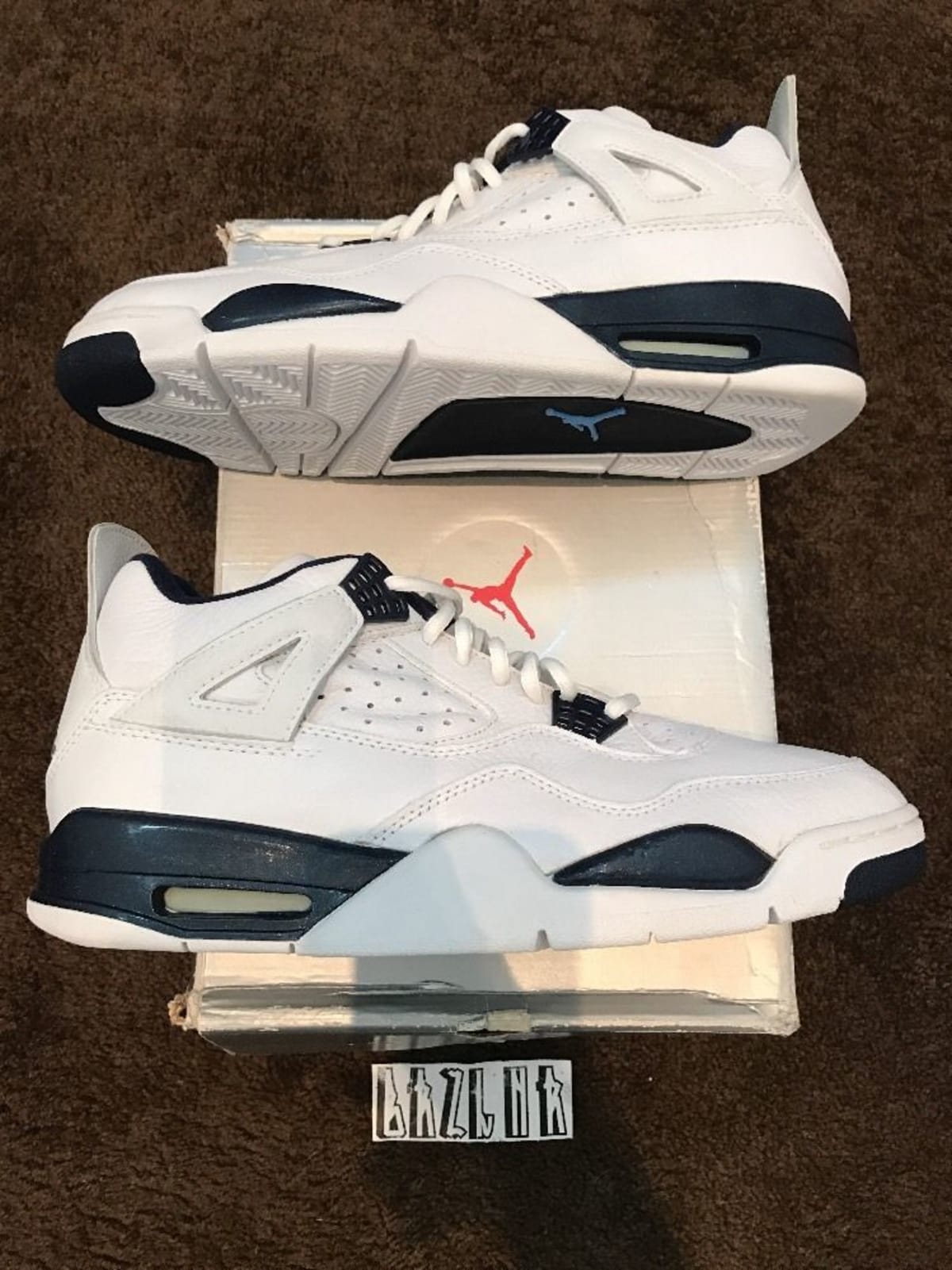 red and navy jordan 4