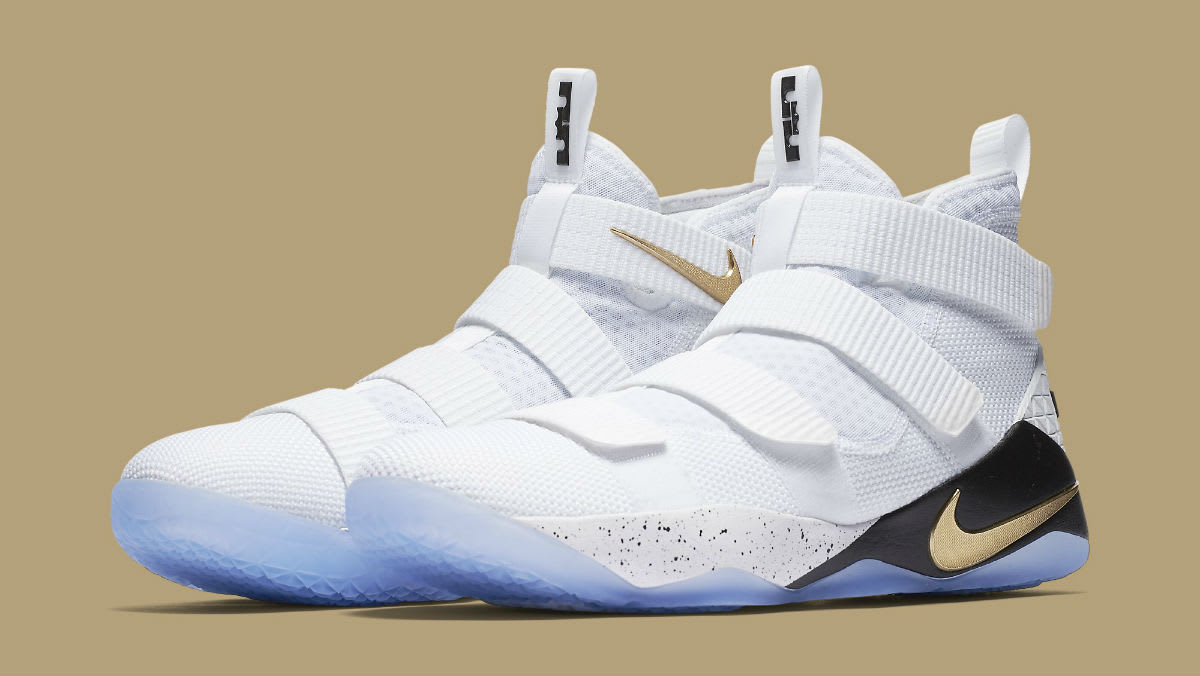 lebron soldier 11 white and gold