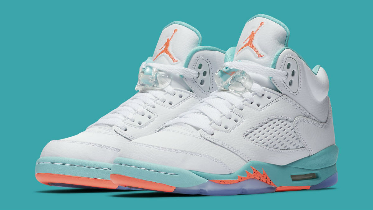 white and orange jordan 5