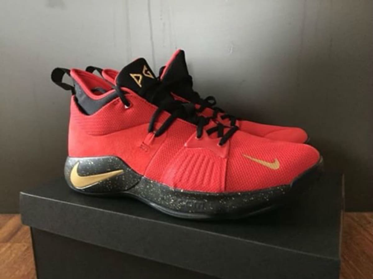 NIKEiD PG2 University Red/Black-Metallic Gold - NIKEiD PG2 Designs ...