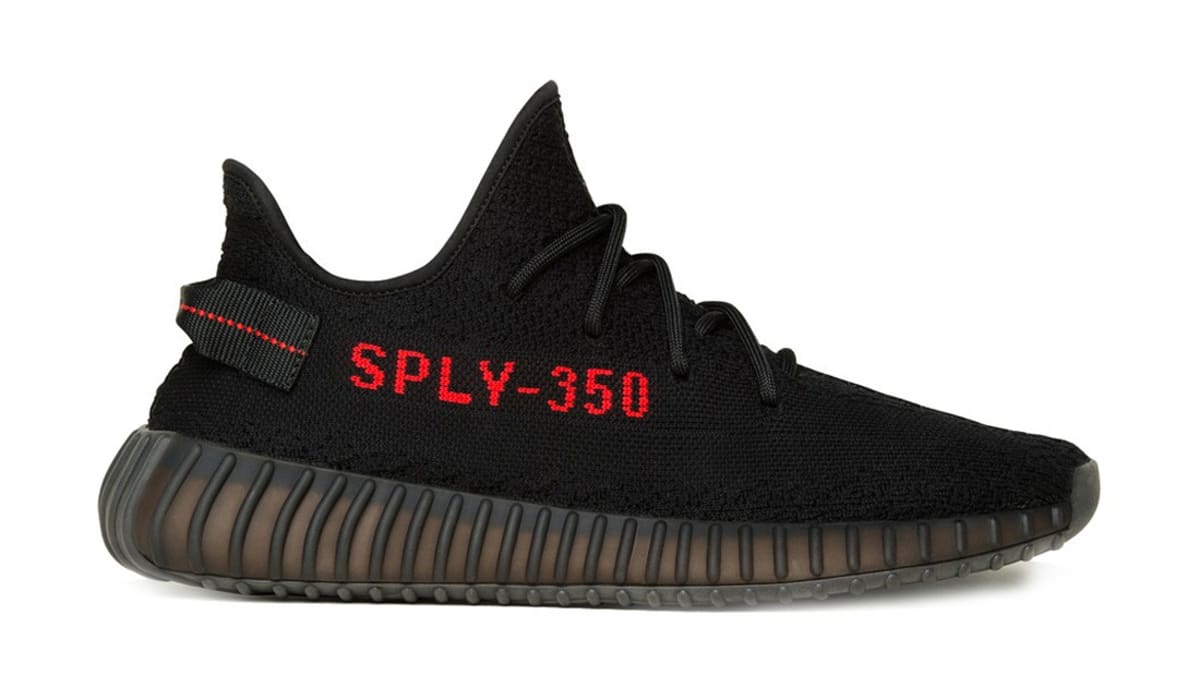 yeezy black and red