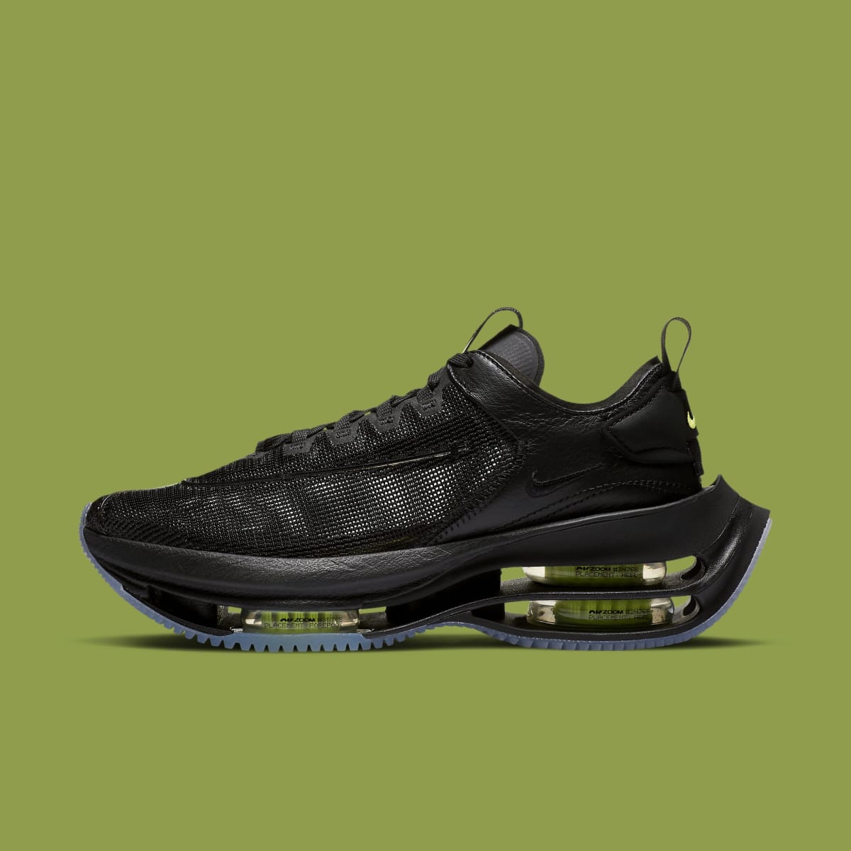 nike double stack mesh and leather sneakers