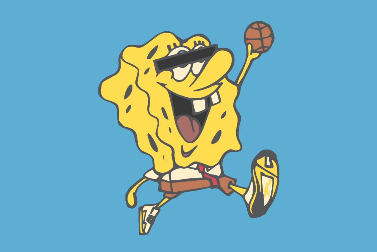 spongebob wearing jordans