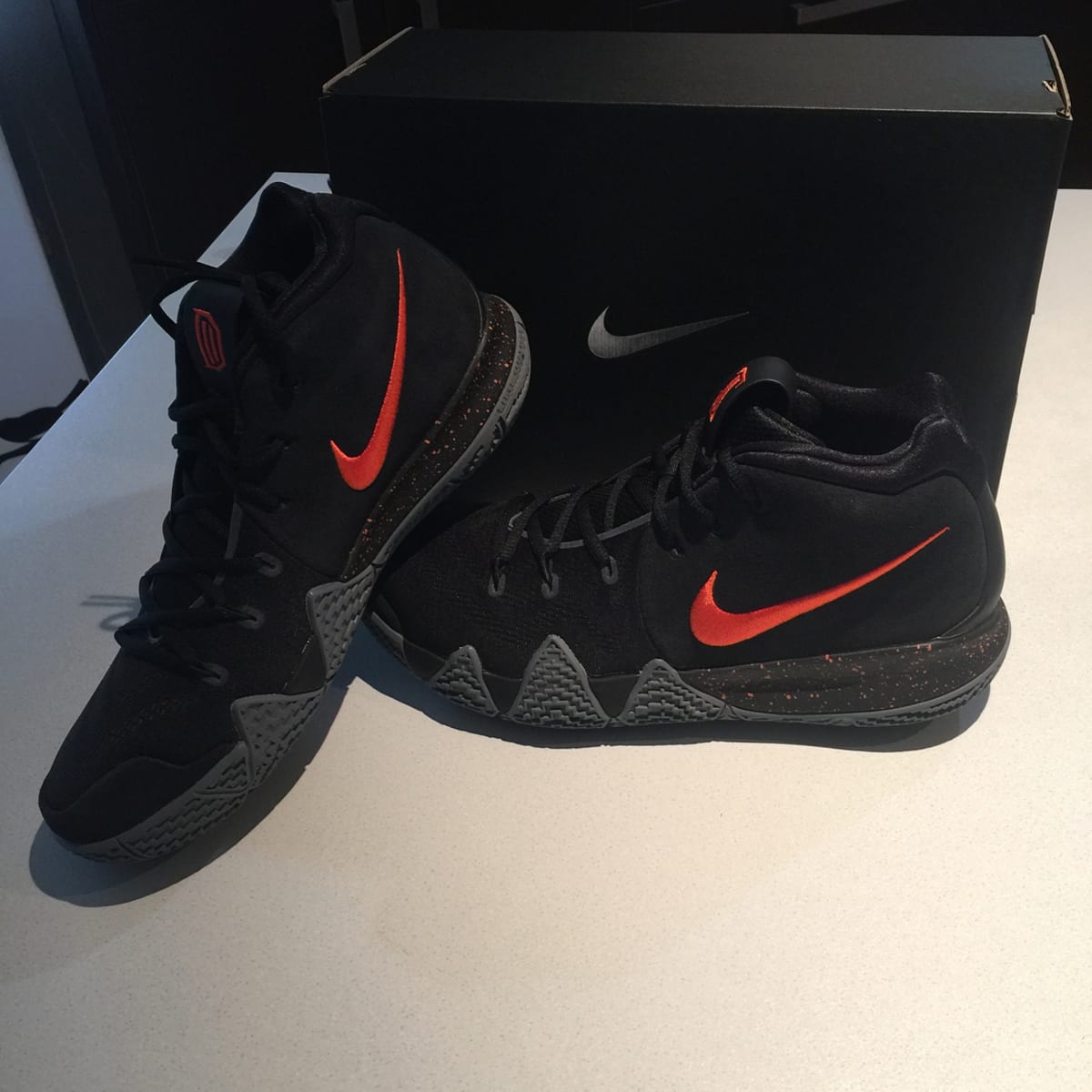 kyrie 4 black and grey