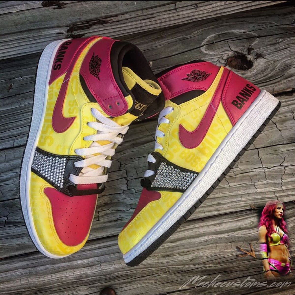 Sasha Banks Air Jordan 1 Custom by Mache - Custom WWE Sneakers | Sole