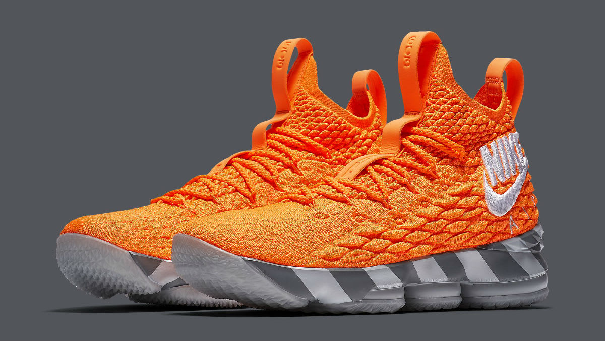 lebron 15 orange and grey